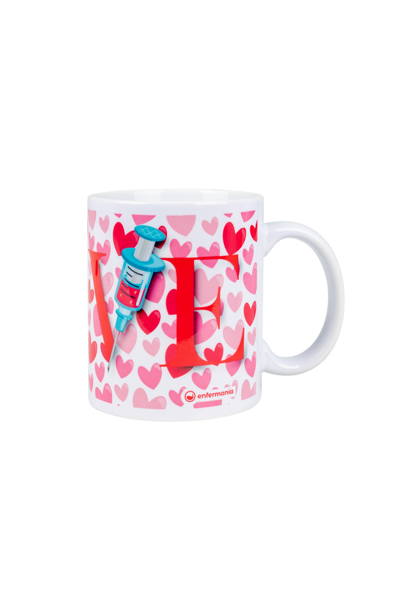 White ceramic mug - Hearts-zoom-
