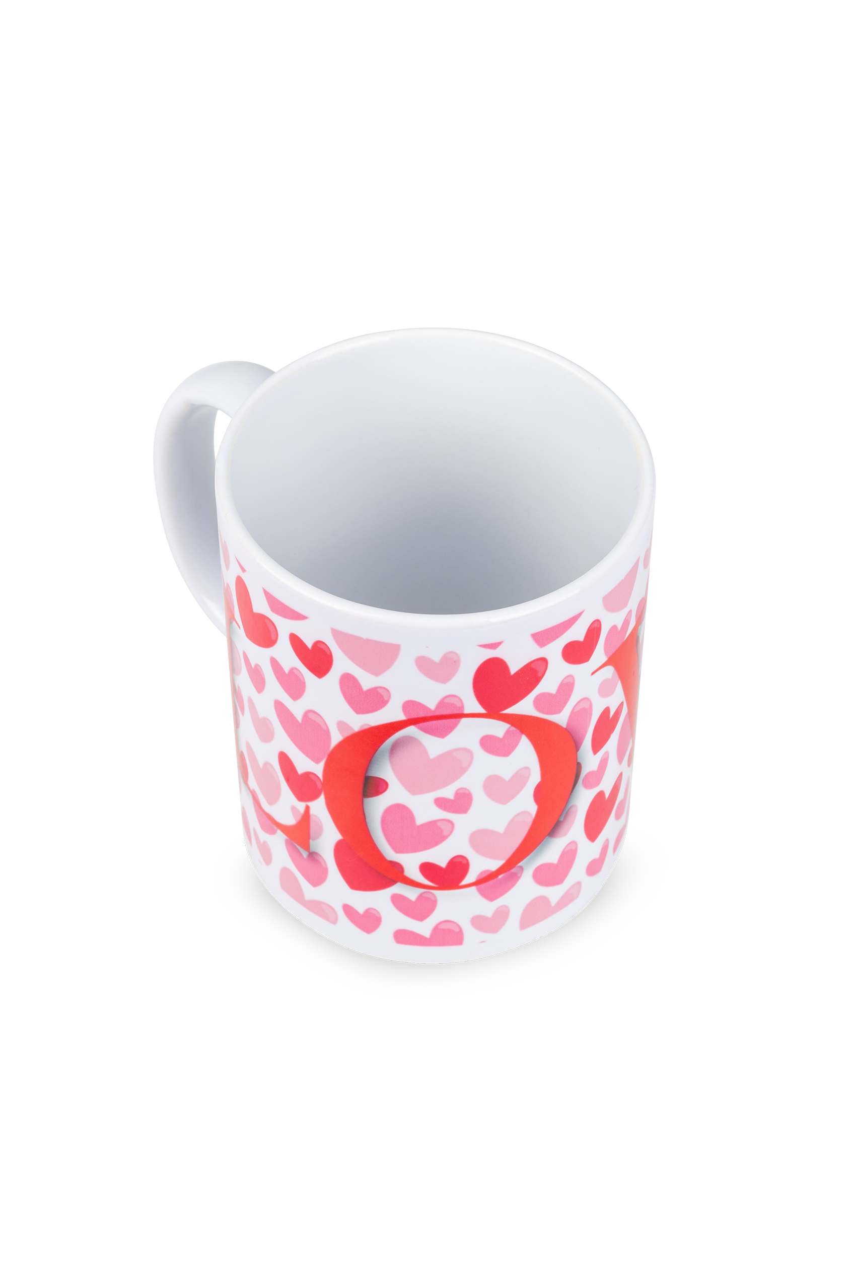 White ceramic mug - Hearts-zoom-3