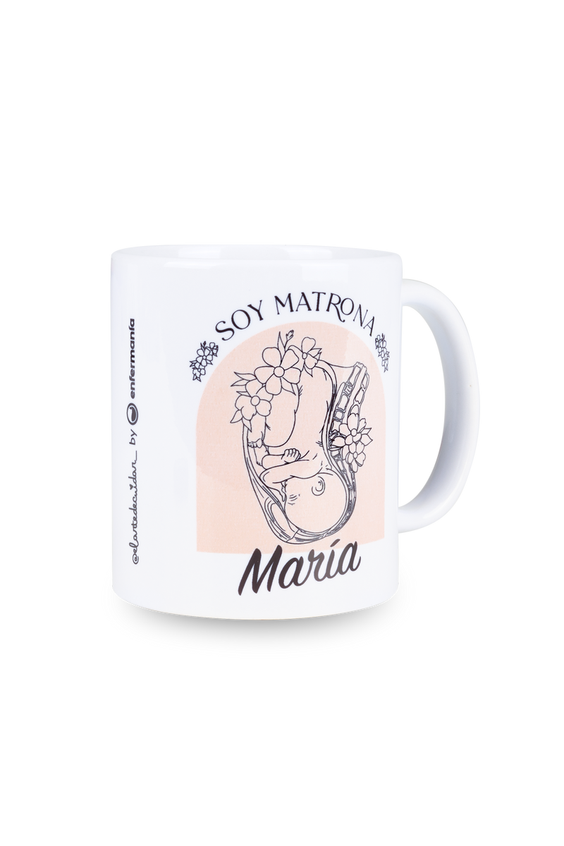 Taza cerámica blanca - Soy Matrona @elartedecuidar-zoom-