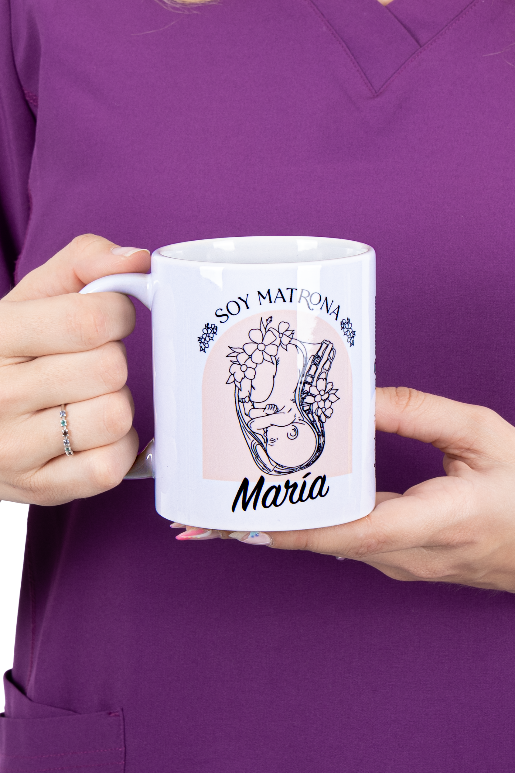 Taza cerámica blanca - Soy Matrona @elartedecuidar