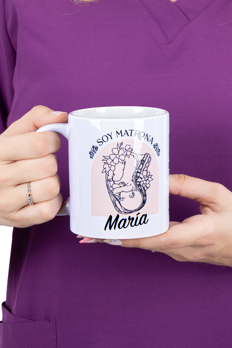 Taza cerámica blanca - Soy Matrona @elartedecuidar-zoom-
