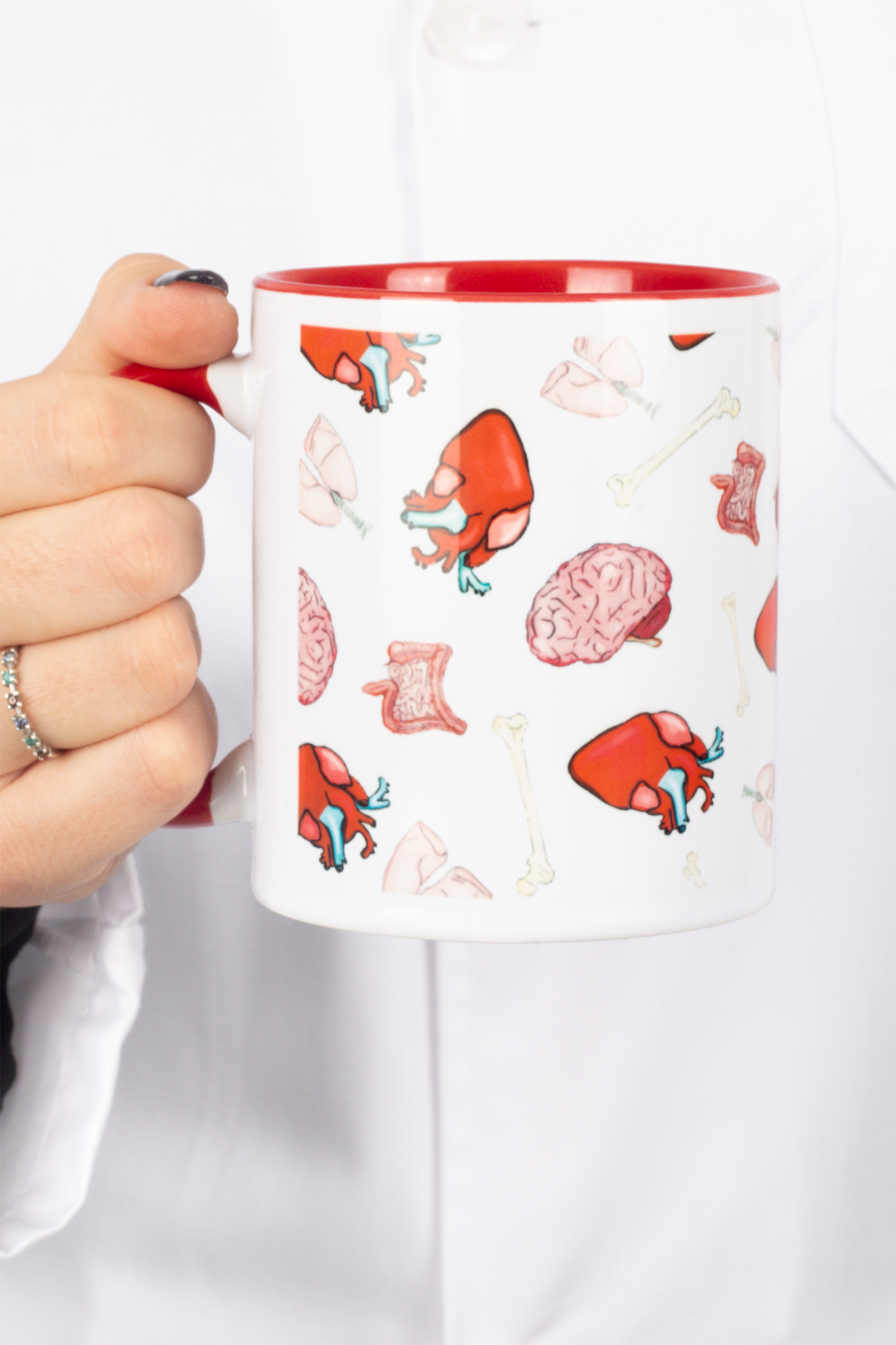 Taza cerámica roja - Colección Órganos
