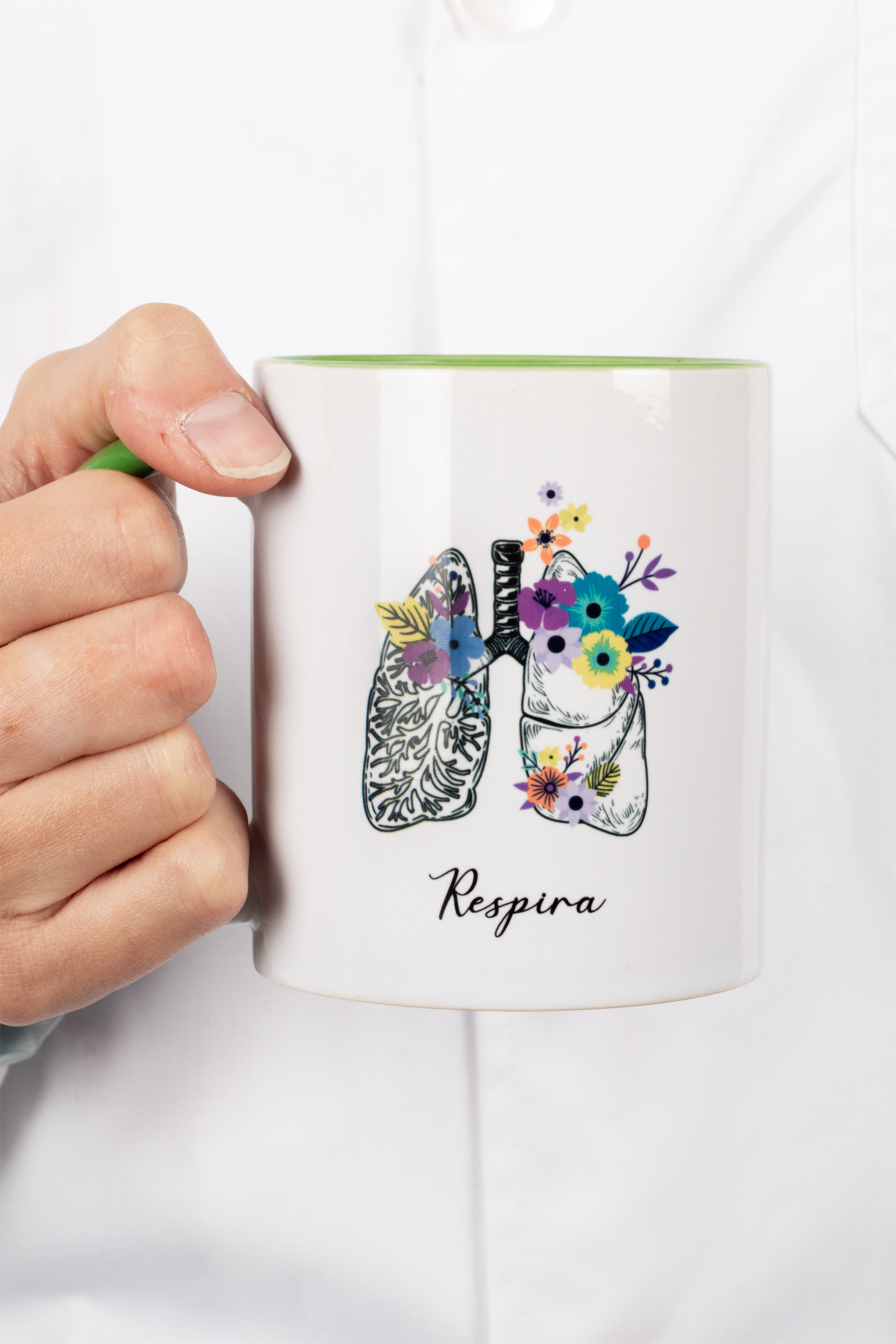 Taza Cerámica Verde - Pulmones