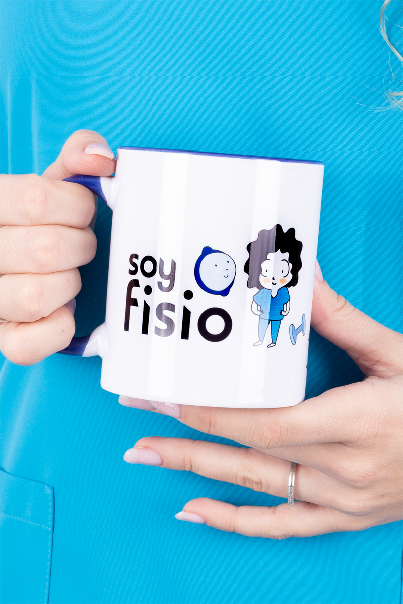 Taza cerámica personalizable azul marino - Soy fisio-zoom-