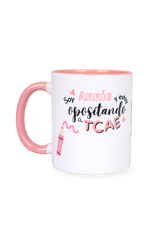 Taza cerámica personalizable rosa - Opositando a TCAE @anni.ghtingale