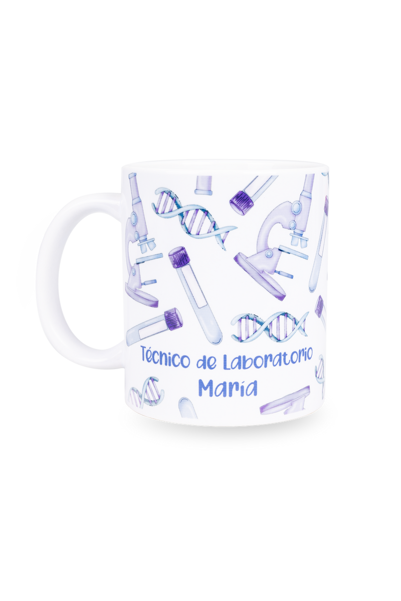 Taza cerámica blanca - Técnico de laboratorio @elartedecuidar-zoom-