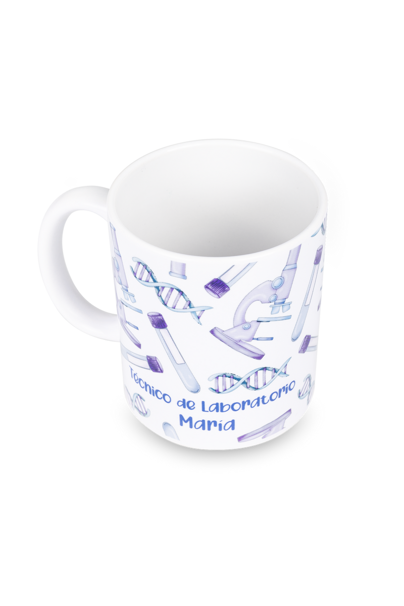 Taza cerámica blanca - Técnico de laboratorio @elartedecuidar-zoom-