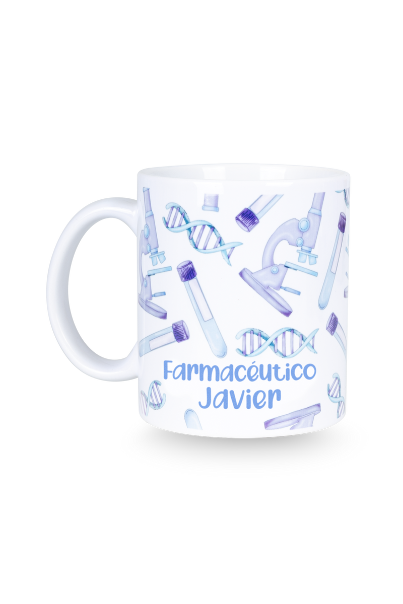 Taza cerámica blanca - Laboratorio Farmacia-zoom-