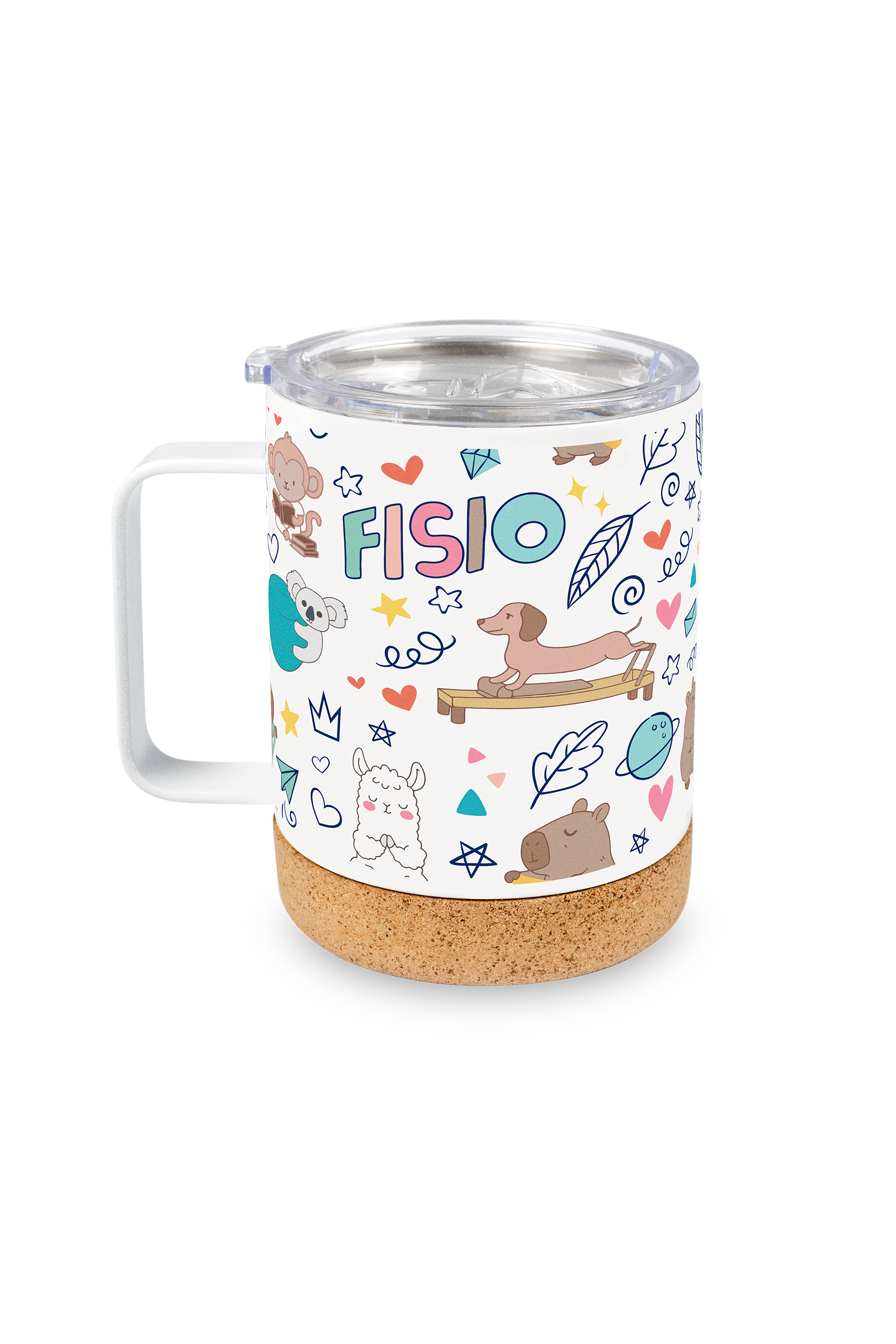 Taza Térmica de Acero con Base de Corcho – Animalitos Fisio-4