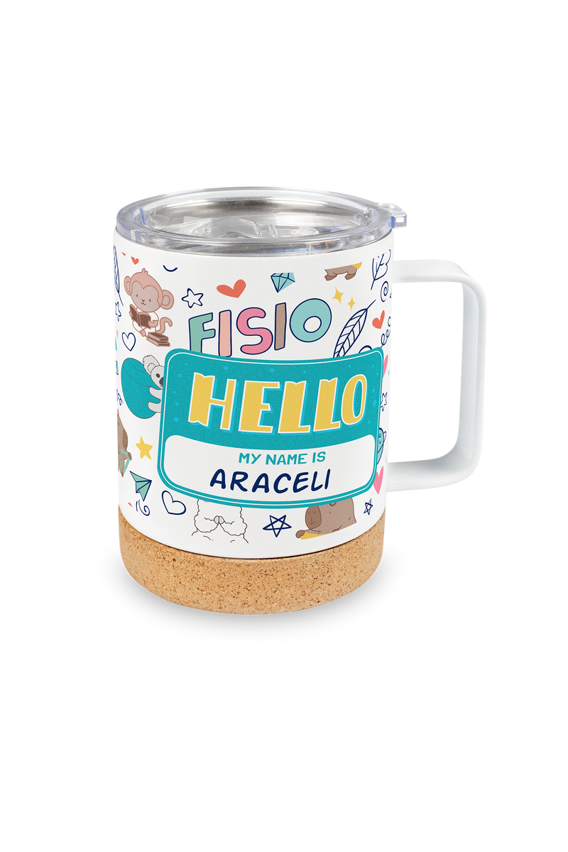 Taza Térmica de Acero con Base de Corcho – Animalitos Fisio-zoom-