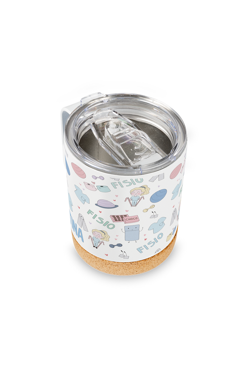 Taza Térmica de Acero con Base de Corcho – Fisio Pastel-zoom-