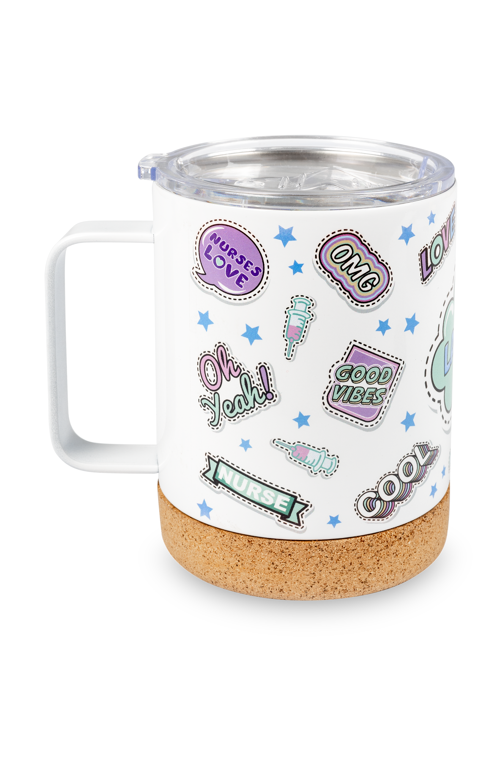 Taza Térmica de Acero con Base de Corcho – Stickers Collection-1