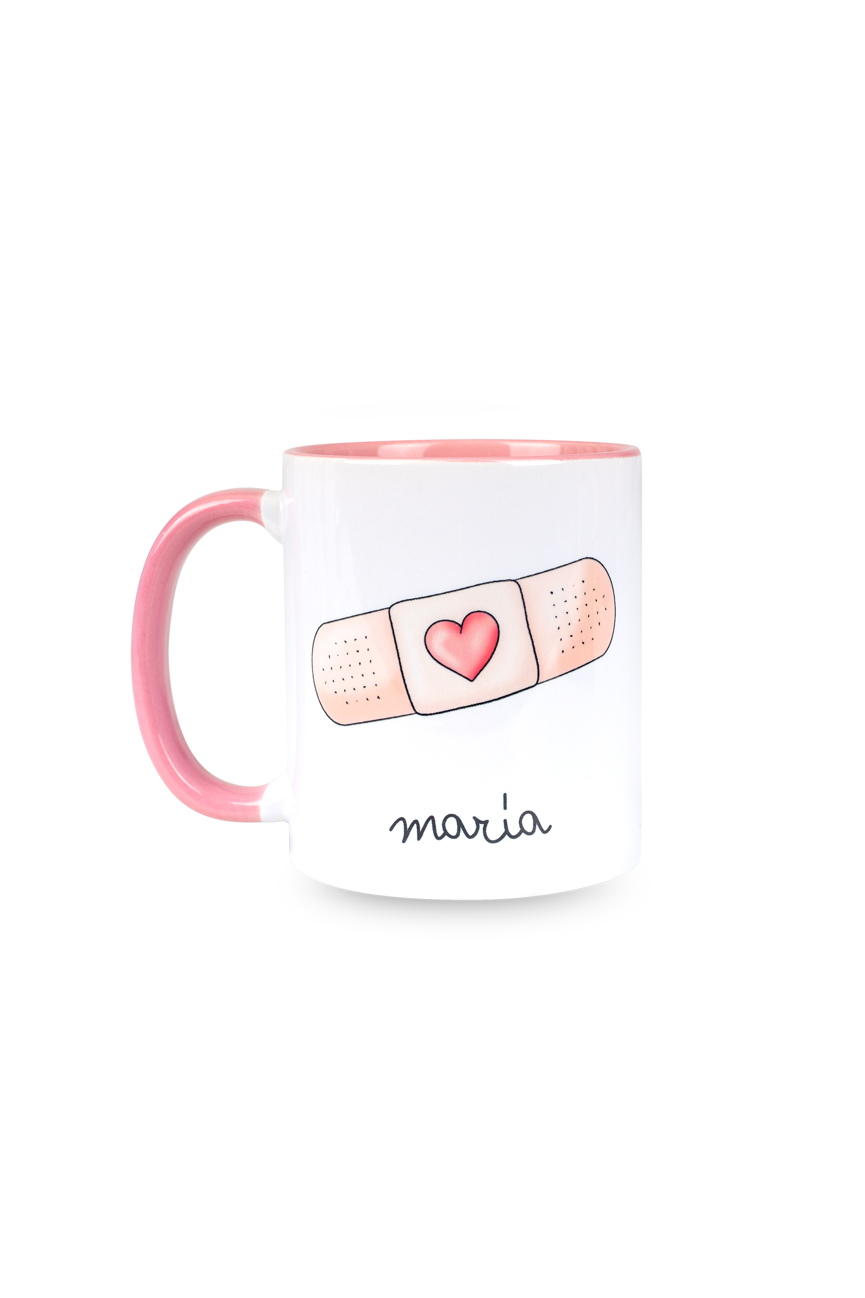 Taza cerámica personalizable rosa - Tirita @elartedecuidar-1