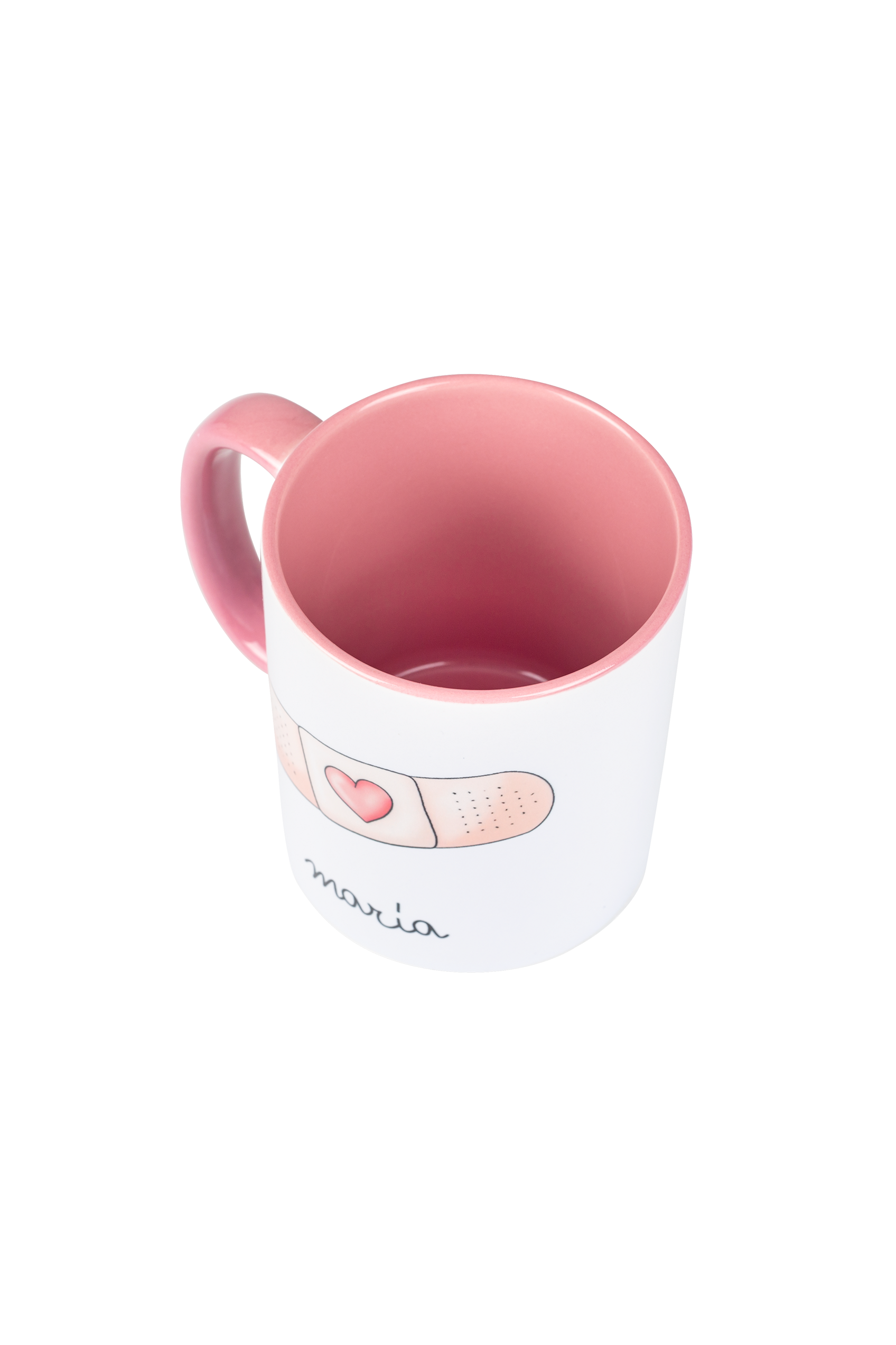 Taza cerámica personalizable rosa - Tirita @elartedecuidar-3