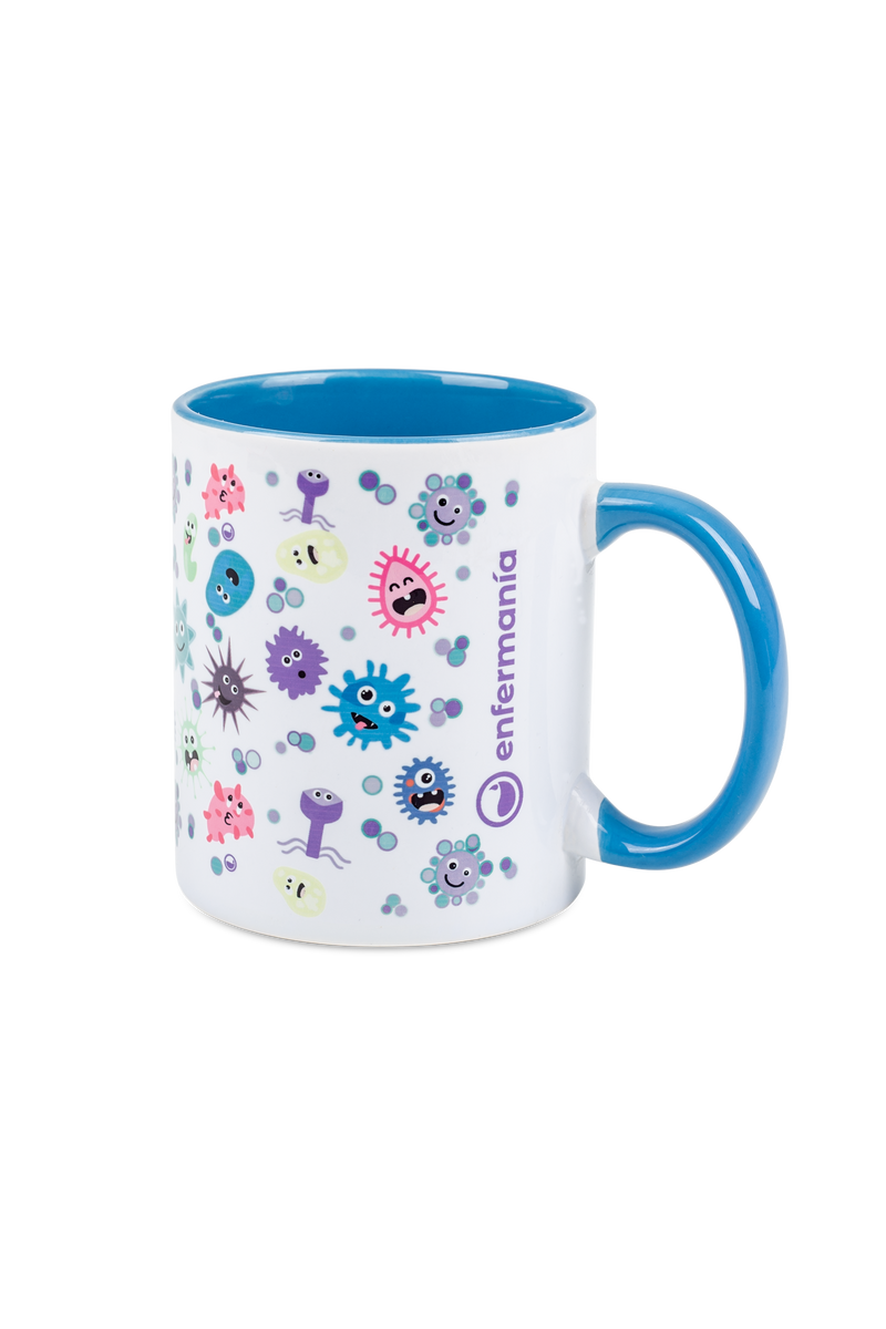 Taza cerámica personalizable azul claro - Virus-zoom-