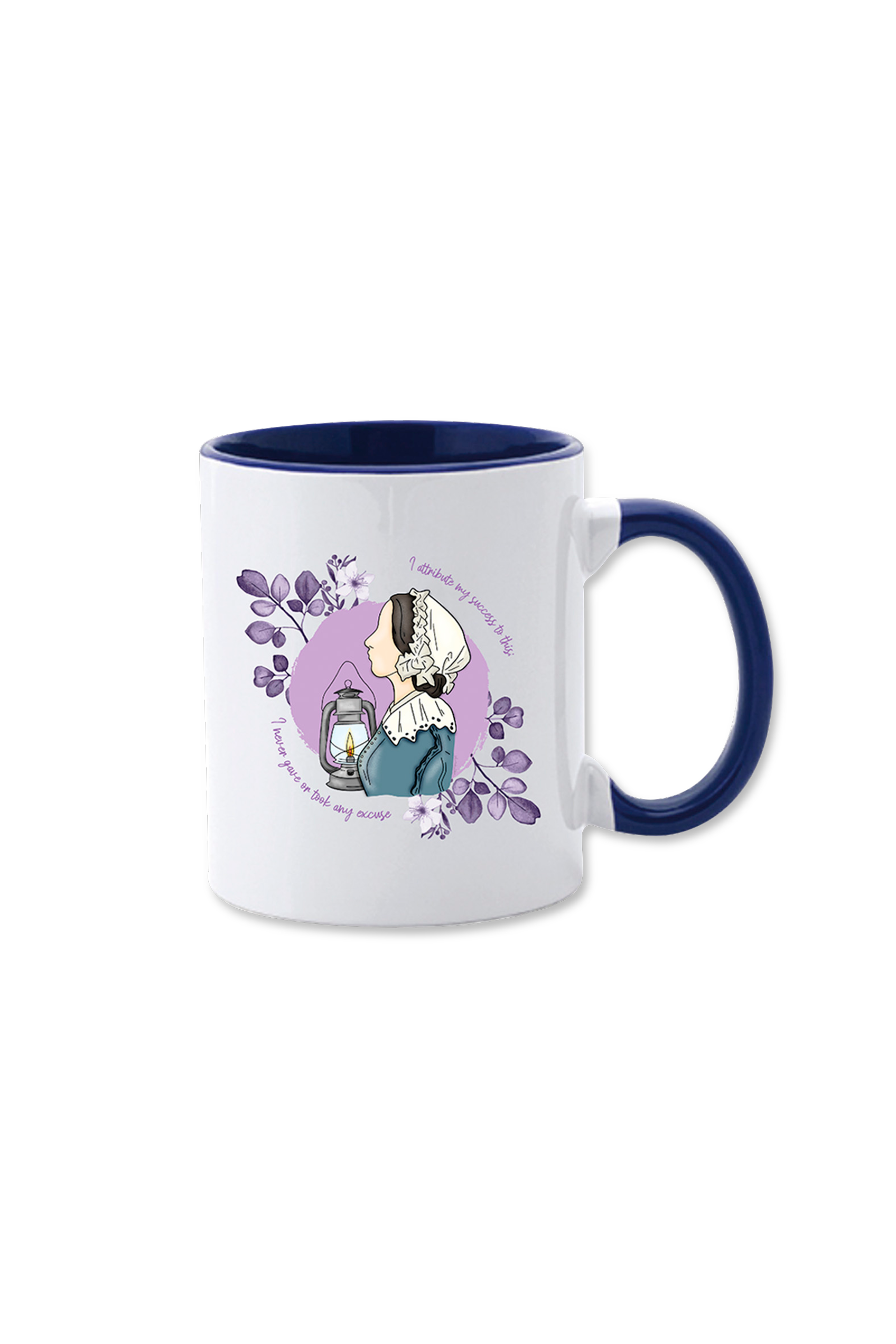 Taza cerámica personalizable azul marino - Nightingale @elartedecuidar_