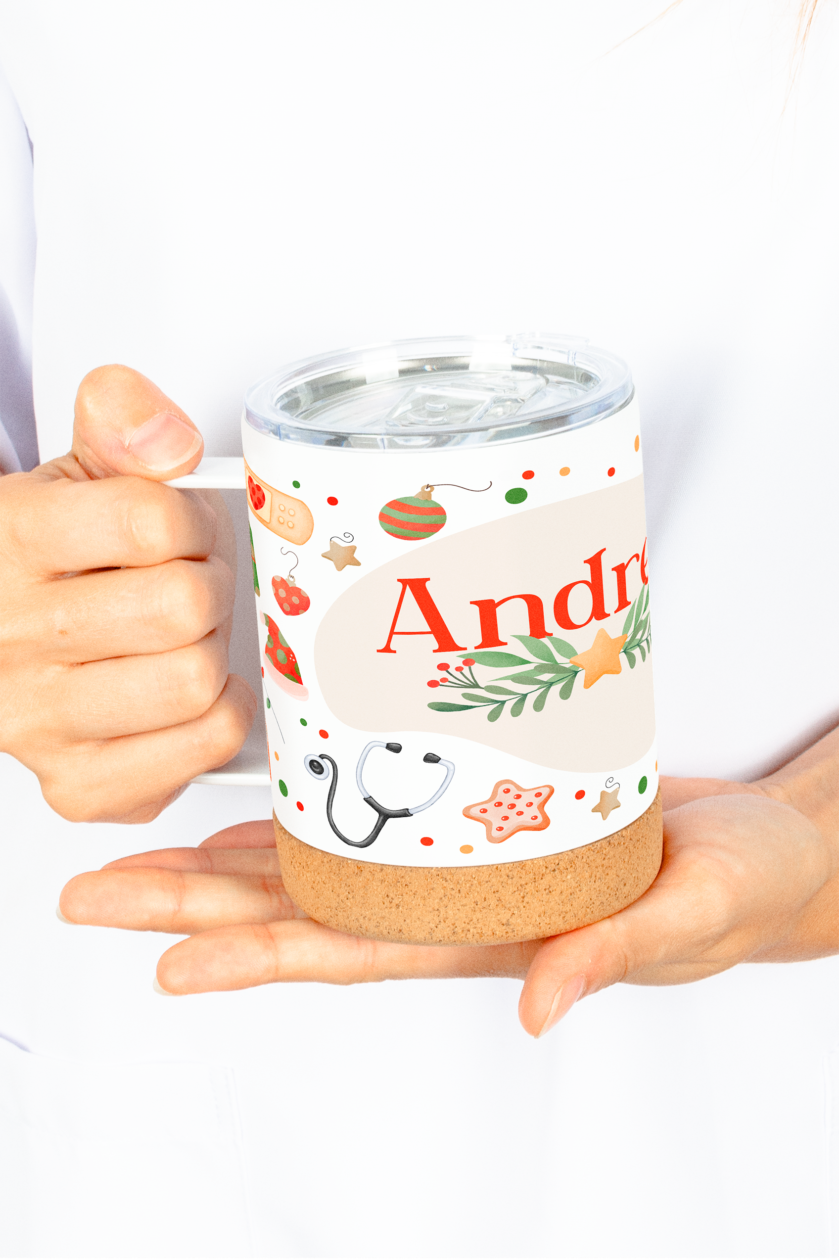 Taza térmica con tapa Navidad-4