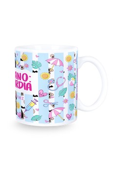 Detalle del diseño de la taza cerámica Colección Verano
