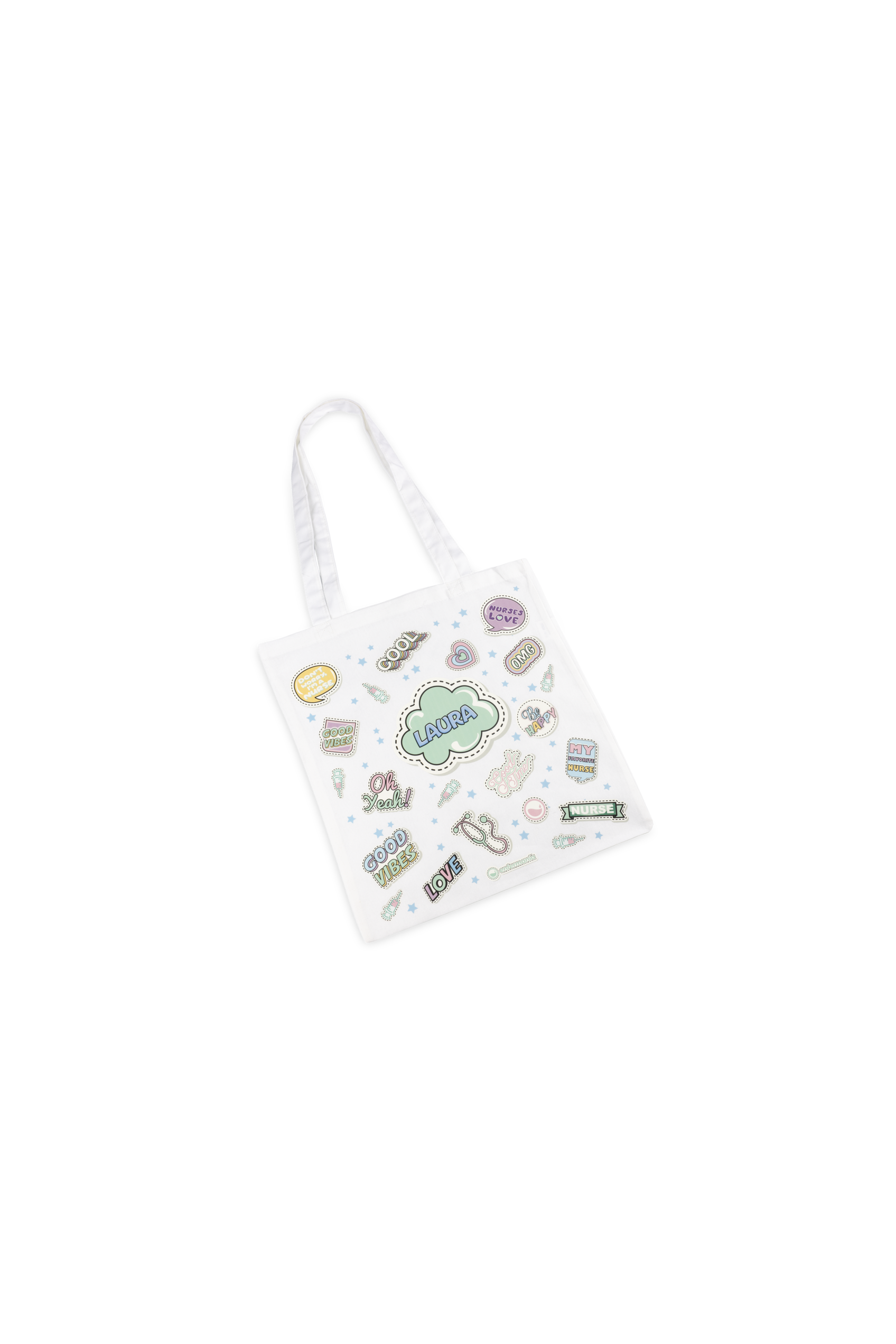 Bolsa Tote Blanco Personalizable – Stickers Collection