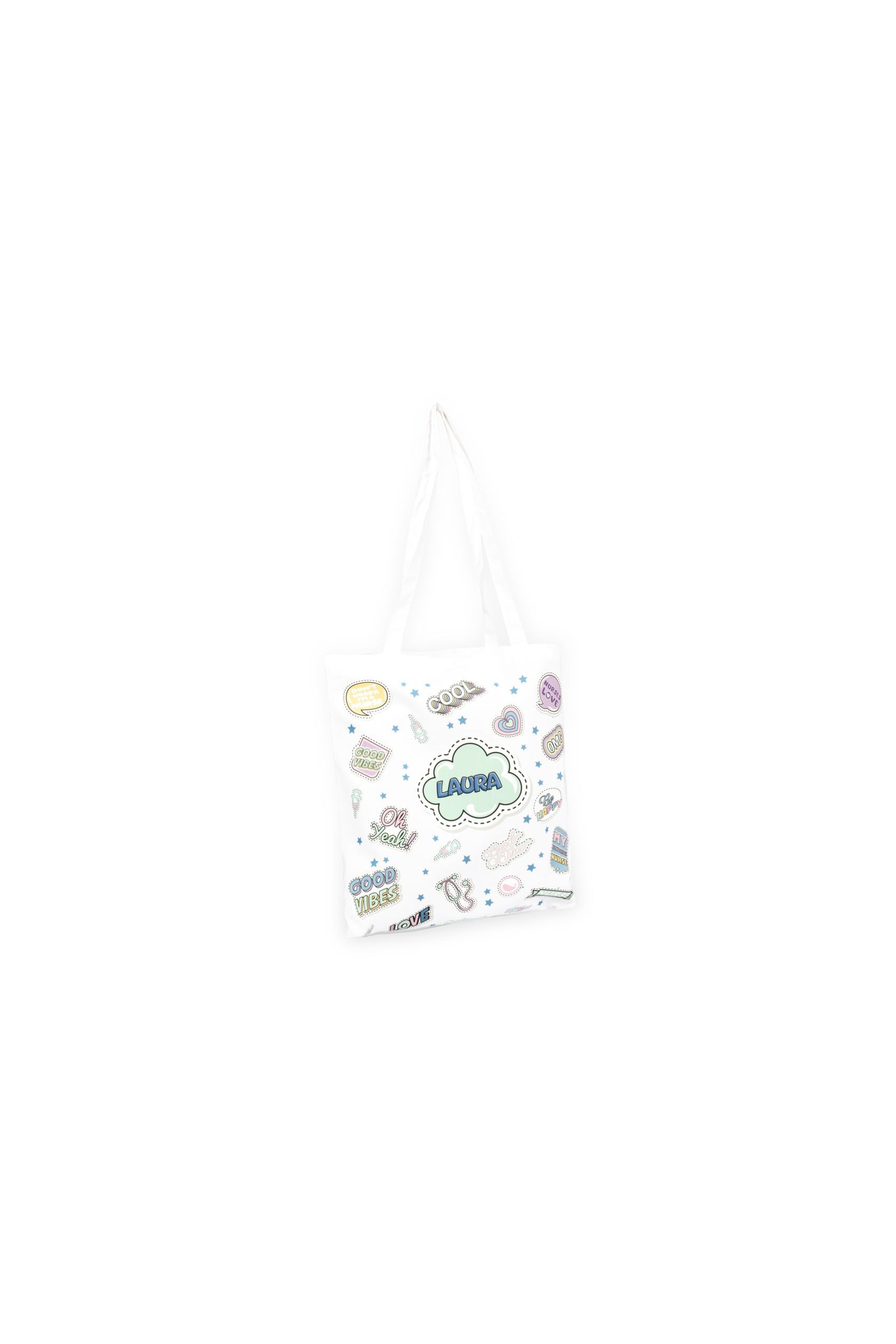 Bolsa Tote Blanco Personalizable – Stickers Collection