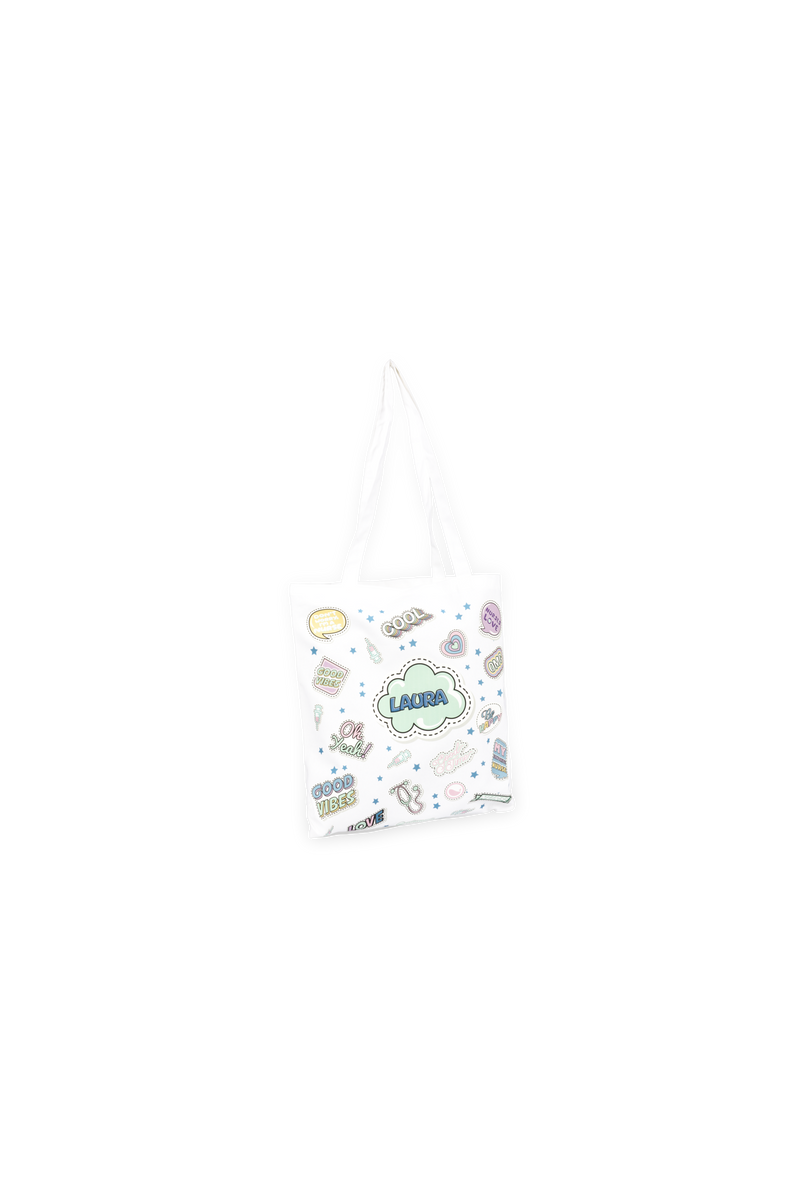 Bolsa Tote Blanco Personalizable – Stickers Collection-zoom-