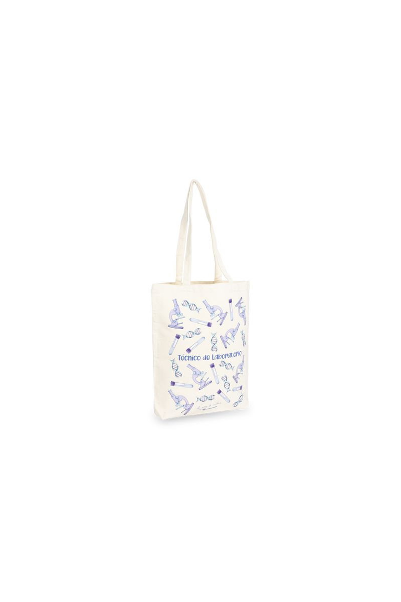 Bolsa Tote algodón natural - Técnico de laboratorio @elartedecuidar-zoom-