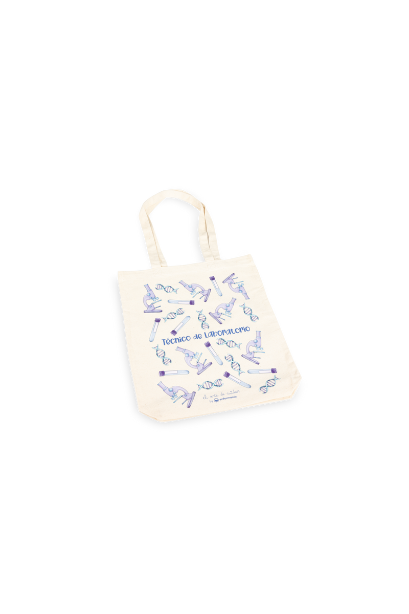 Bolsa Tote algodón natural - Técnico de laboratorio @elartedecuidar-zoom-