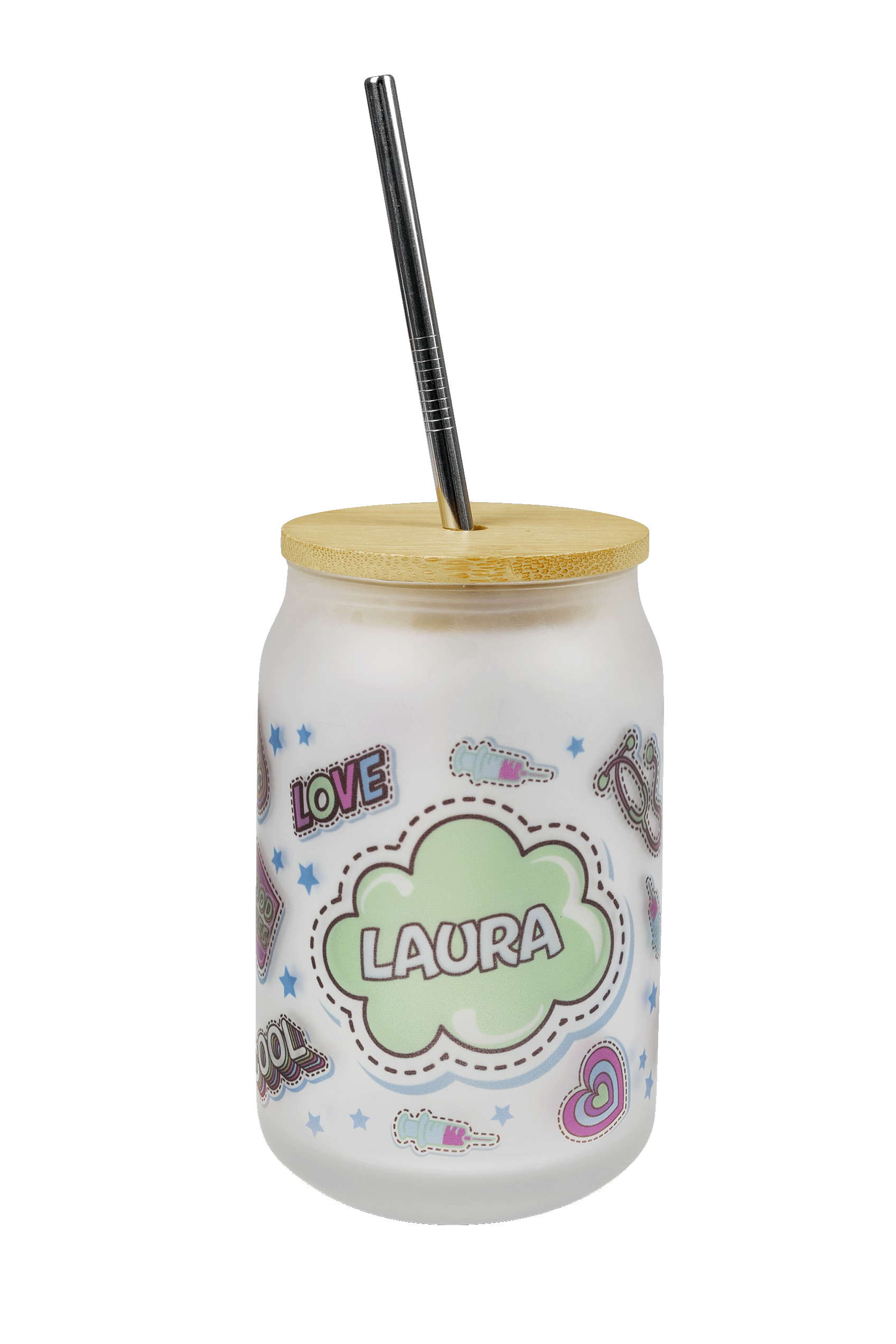 Vaso Personalizable Con Tapa y Cañita – Stickers Collection-zoom-1