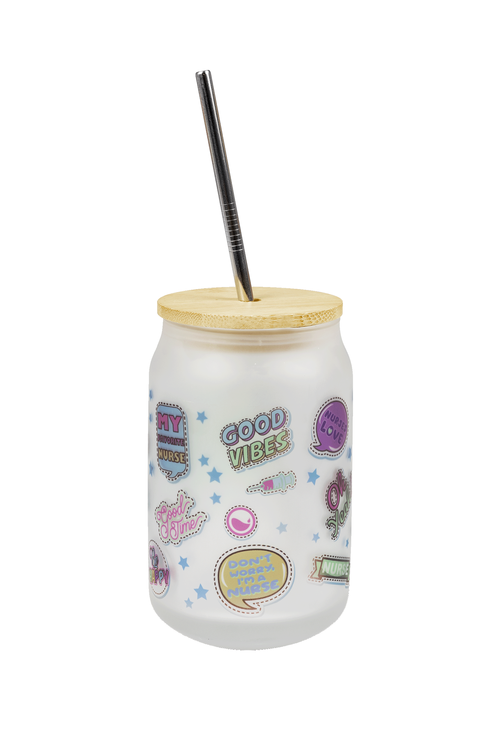 Vaso Personalizable Con Tapa y Cañita – Stickers Collection