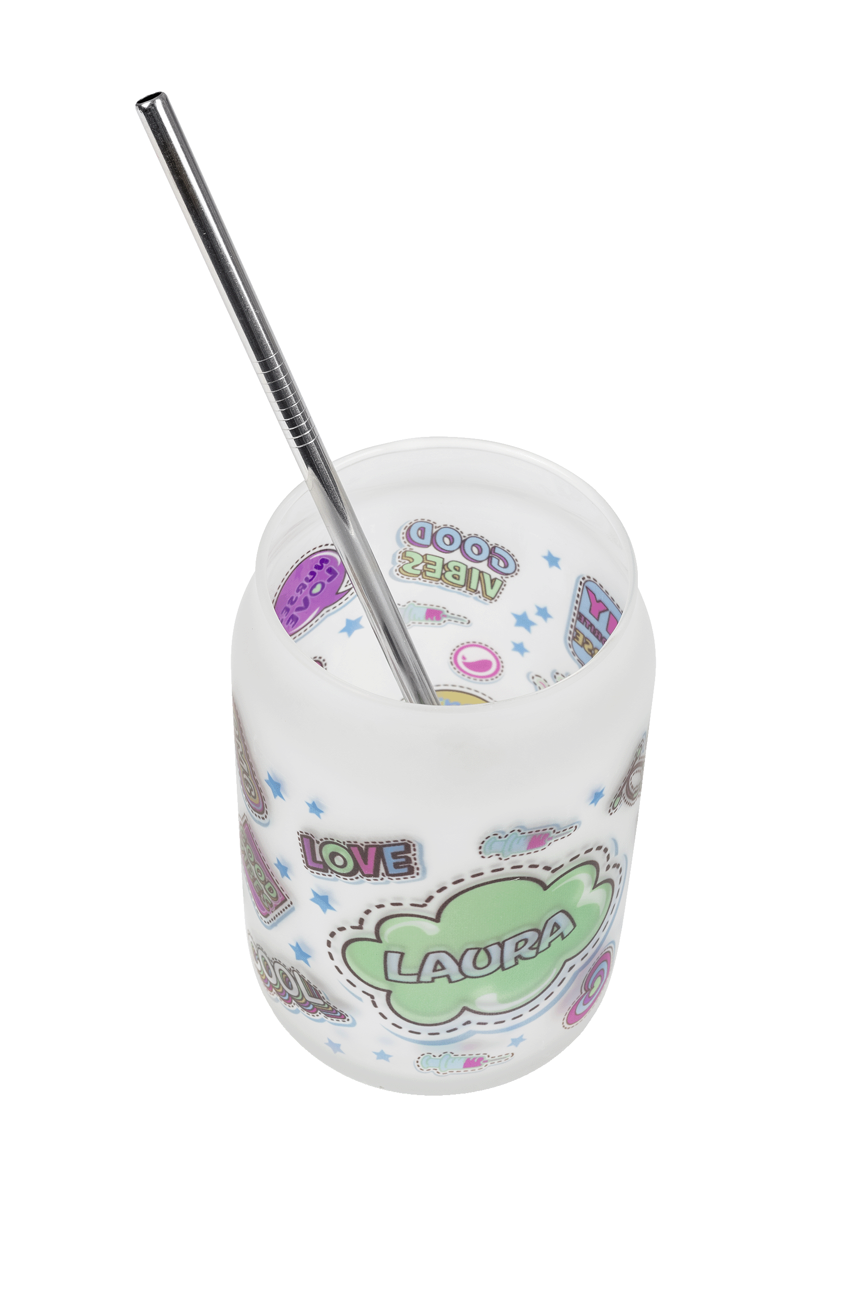 Vaso Personalizable Con Tapa y Cañita – Stickers Collection-4