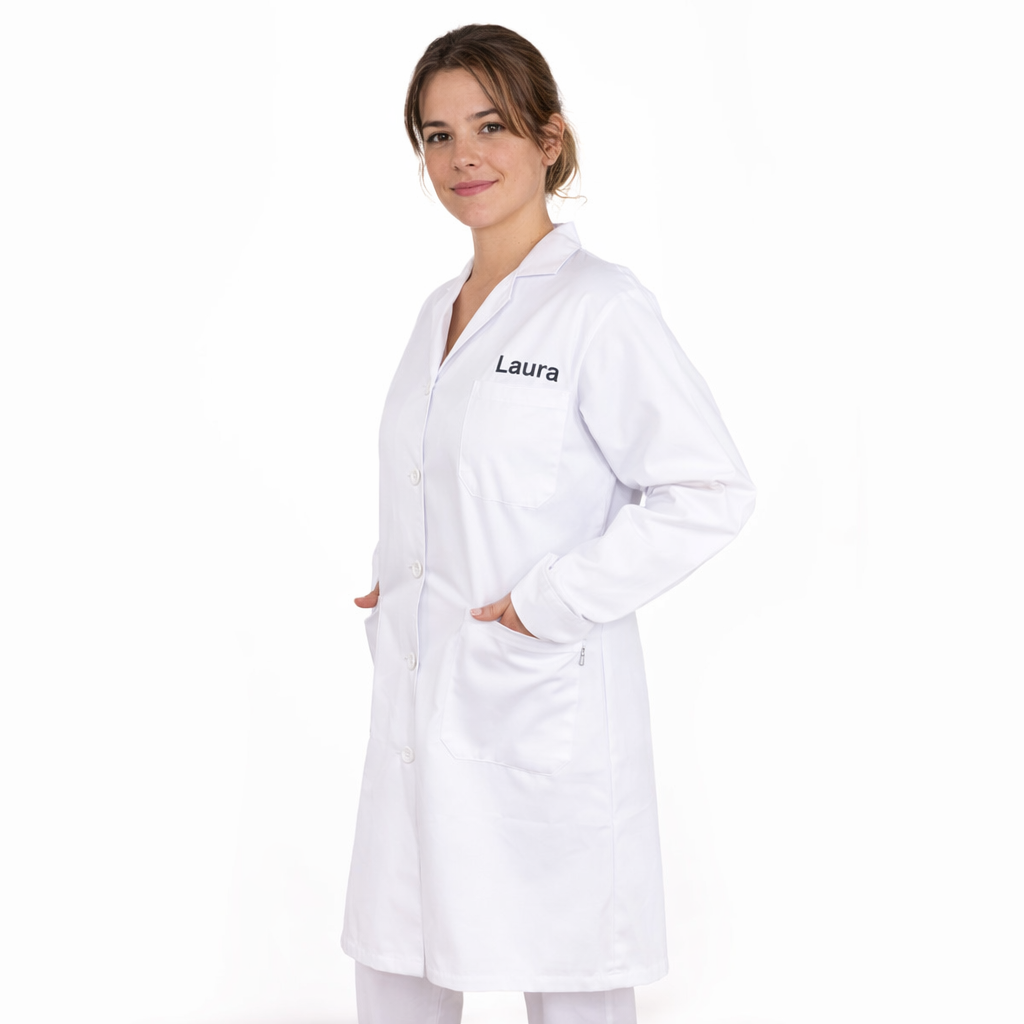 bata de laboratorio de mujer