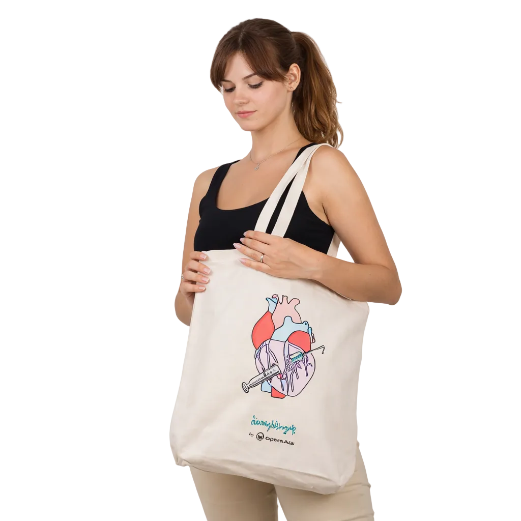 Tote Bag Rebelheart @anni.ghtingale – Bolsa de Algodón Orgánico para Enfermería