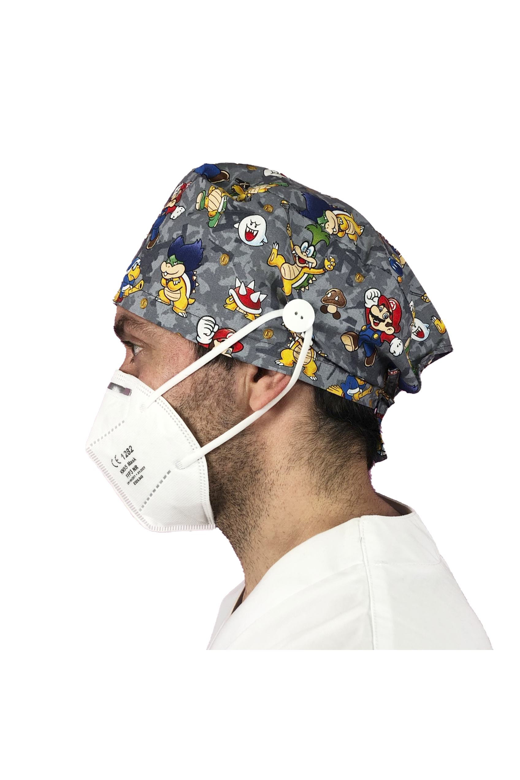 Gorro quirófano pelo corto con botones - Estampados-zoom-56