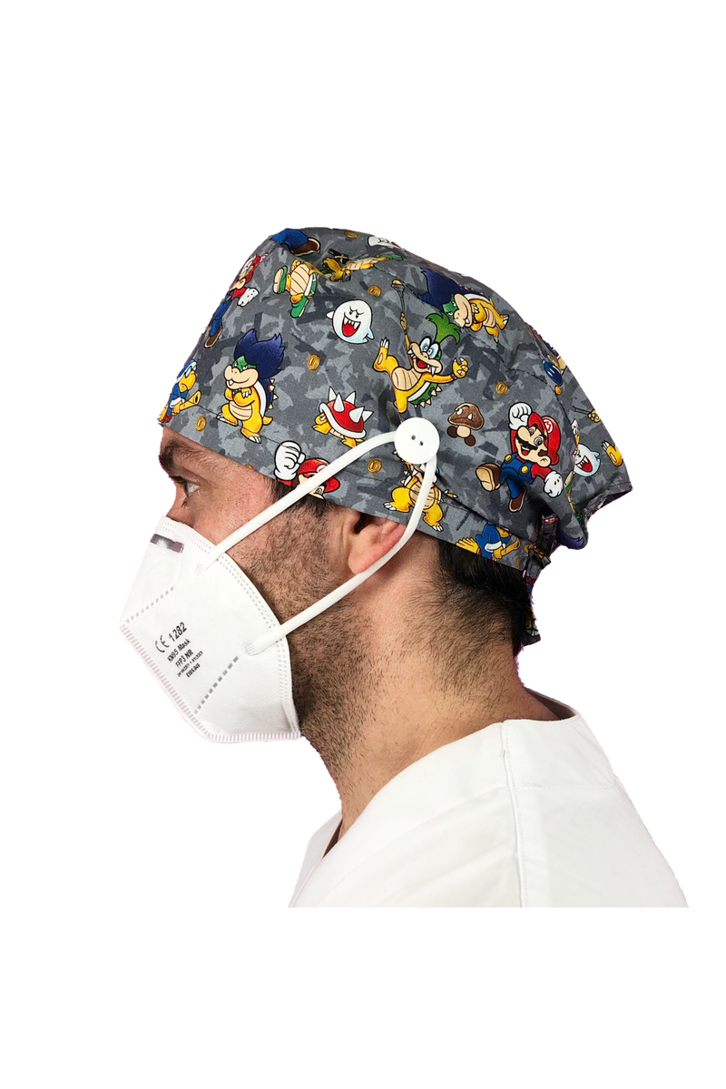 Gorro quirófano pelo corto con botones - Estampados-zoom-